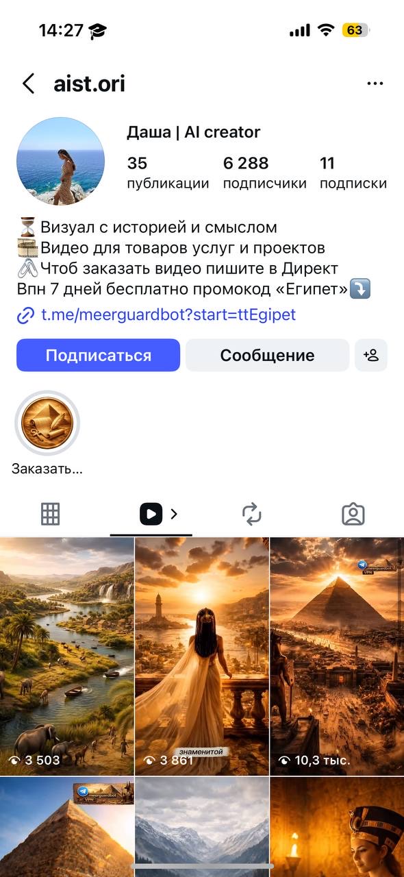 Профиль @aist.ori в Instagram